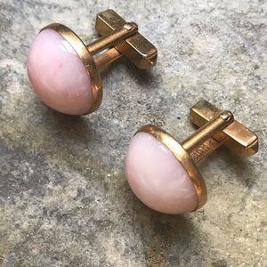 Swank Coral Pink Vintage Cufflinks